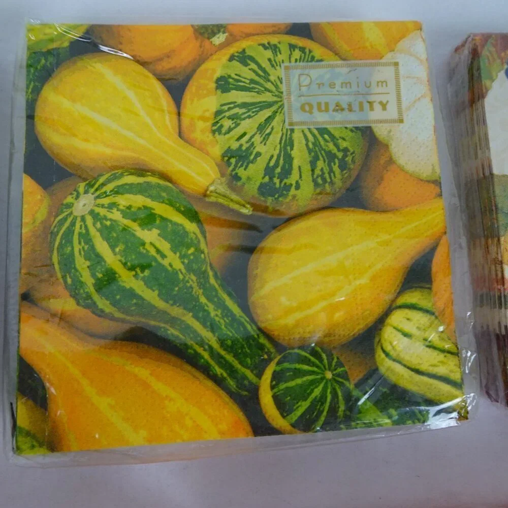 Paper Napkins Animal Print Orange 7 Packs Unopened Cocktail Decoupage Party